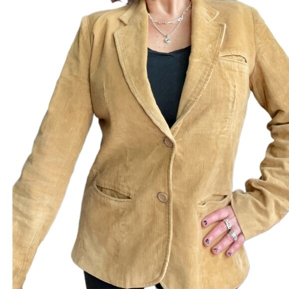 Women’s Corduroy blazer Vintage gold corduroy, lined 3 pockets 2 button closure - Picture 1 of 11